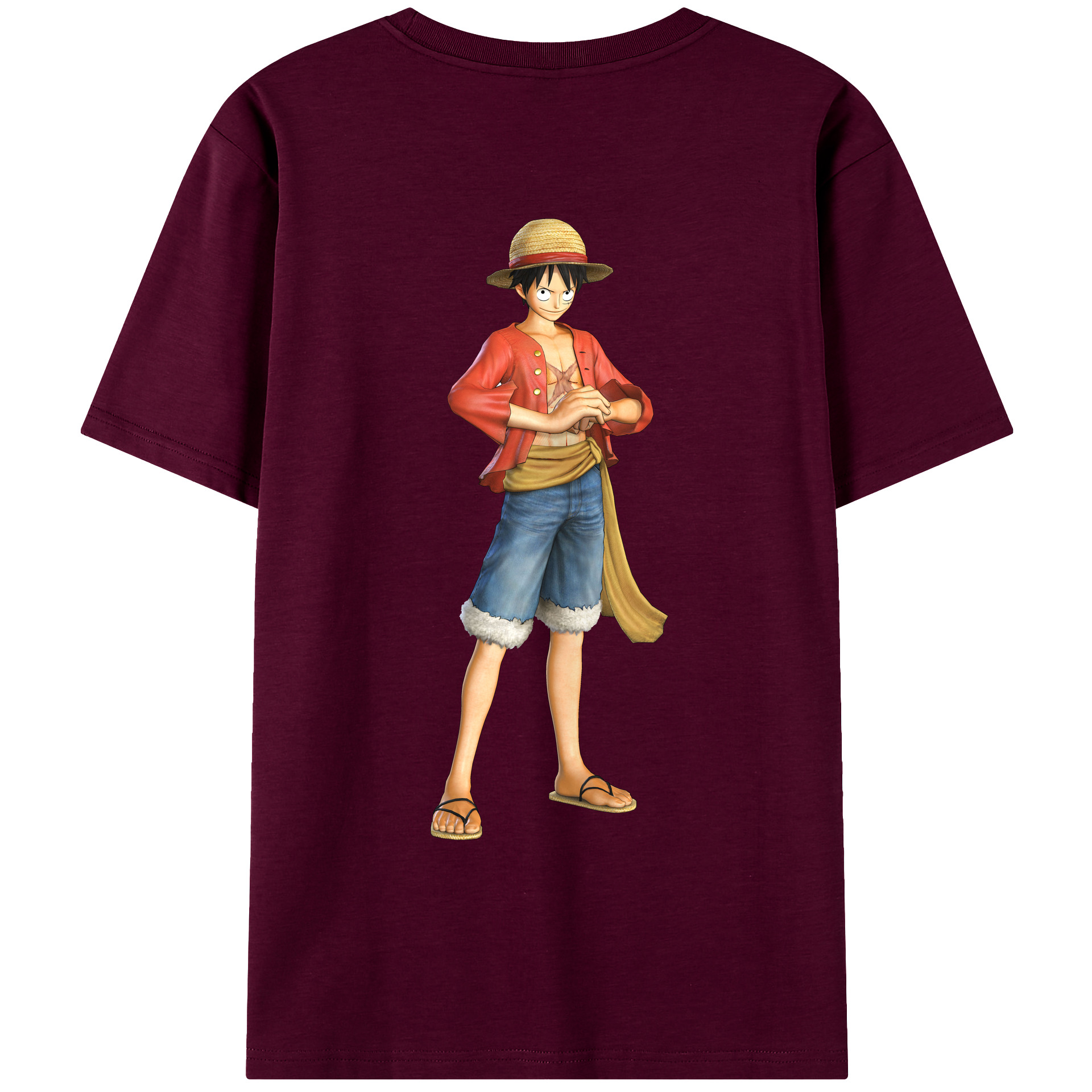 ワンピース モンキー・D・ルフィ ONE PIECE Monkey D. Luffy レディース半袖Tシャツ(バックプリント)